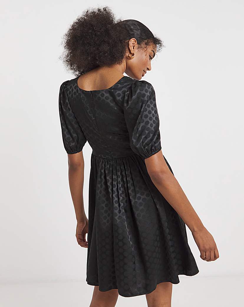 Flounce London Jacquard Spot Mini Dress