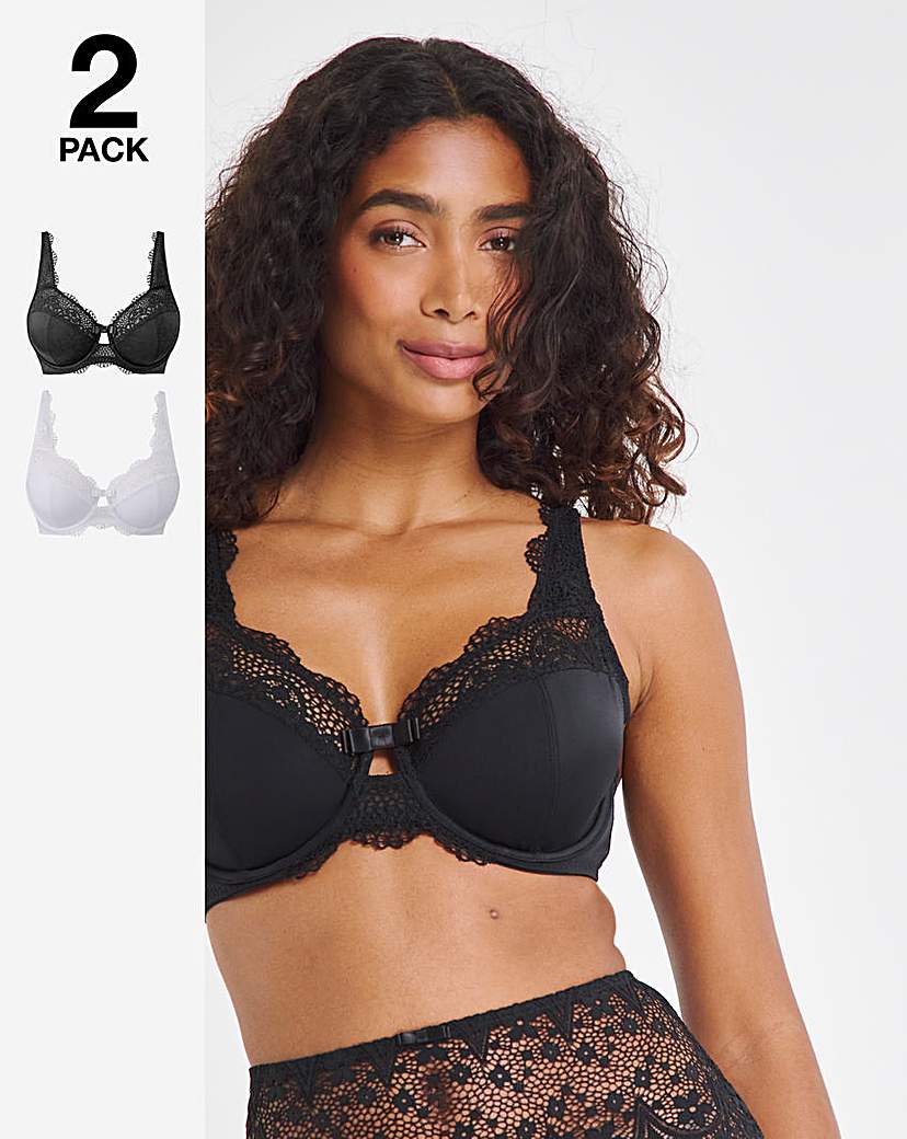 2 Pack Lottie Lace Black/White Bras