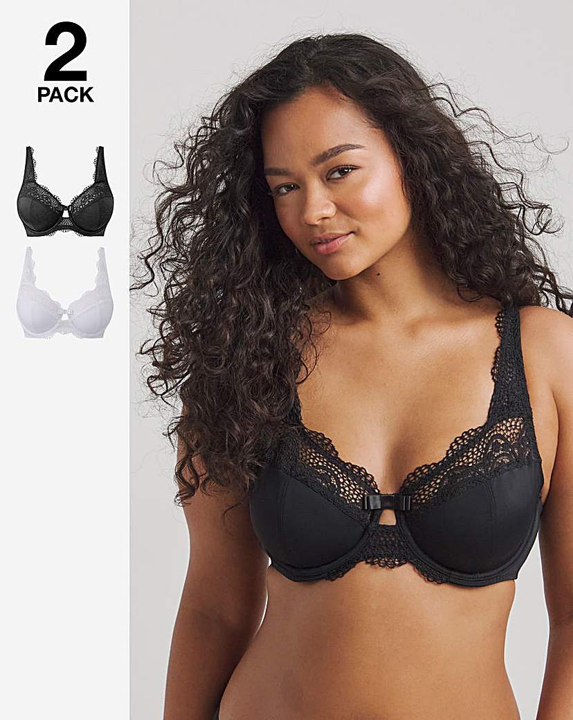 2 Pack Lottie Lace Black/White Bras