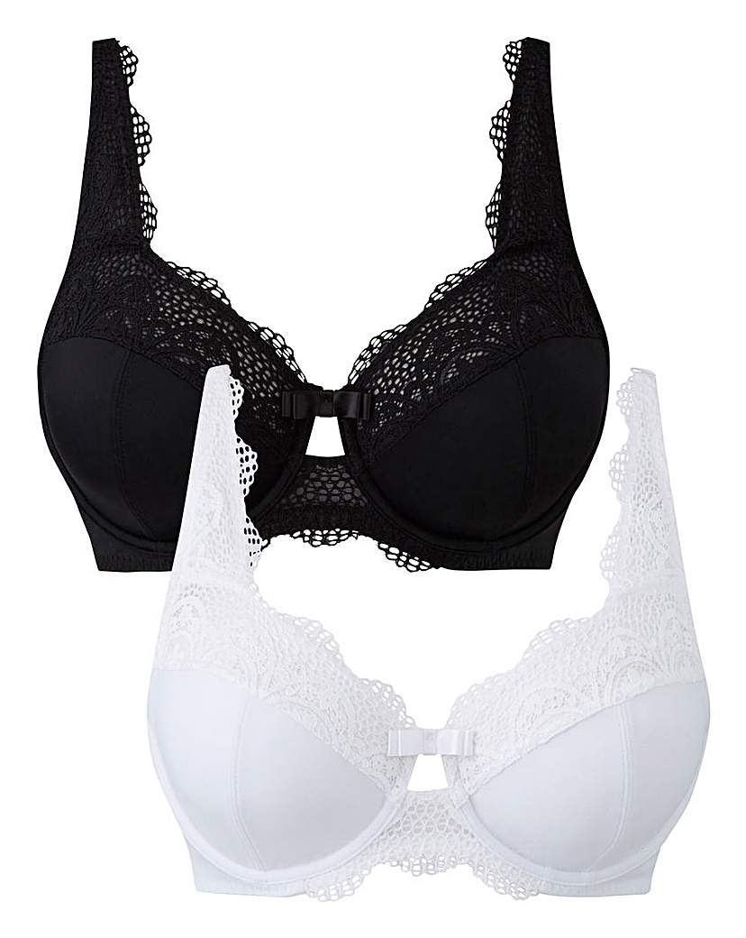 Image of 2 Pack Lottie Lace Black/White Bras