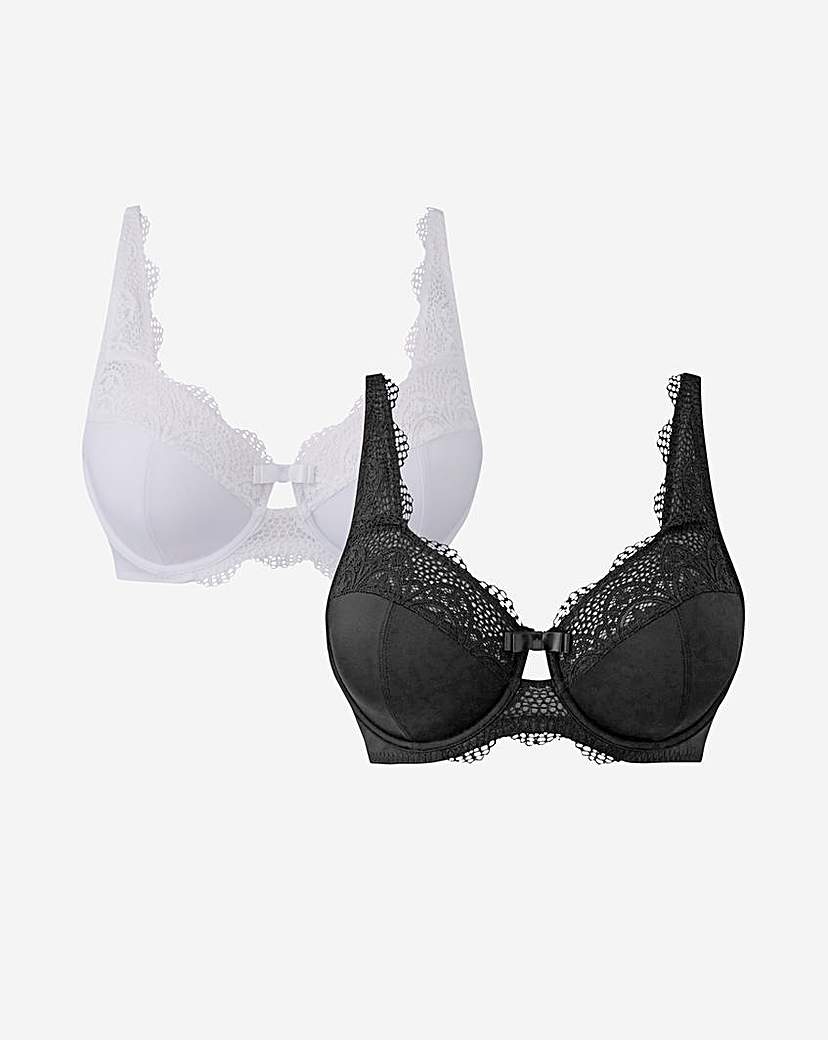 2 Pack Lottie Lace Black/White Bras