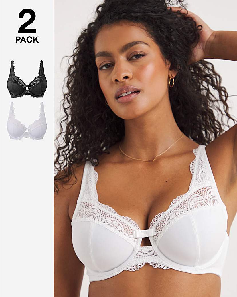 2 Pack Lottie Lace Black/White Bras