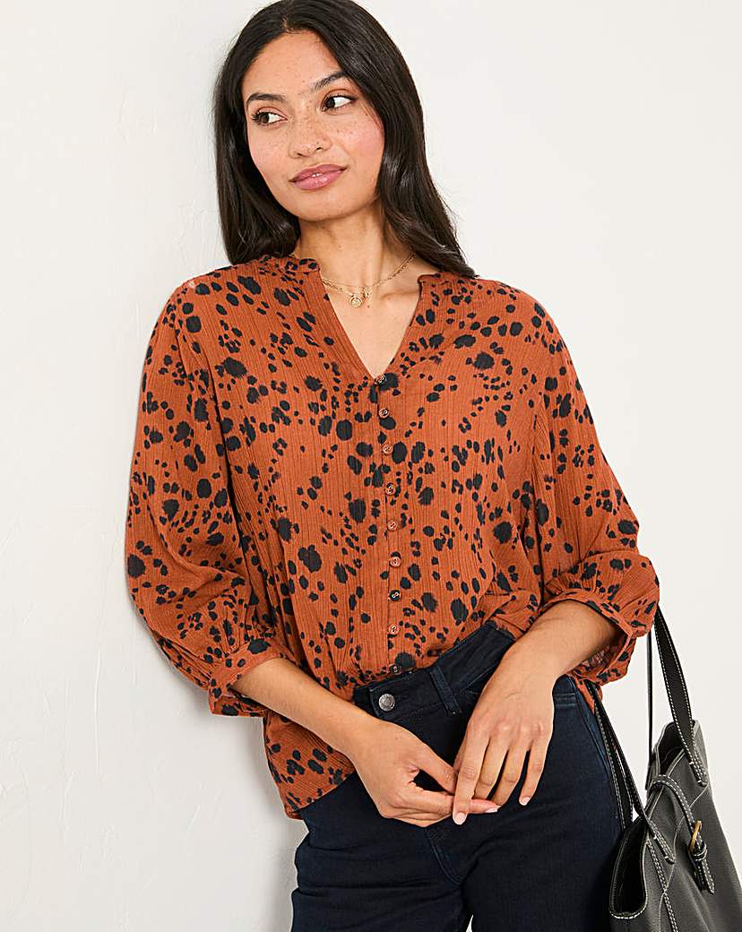 New In - FatFace Beckett Animal Blouse