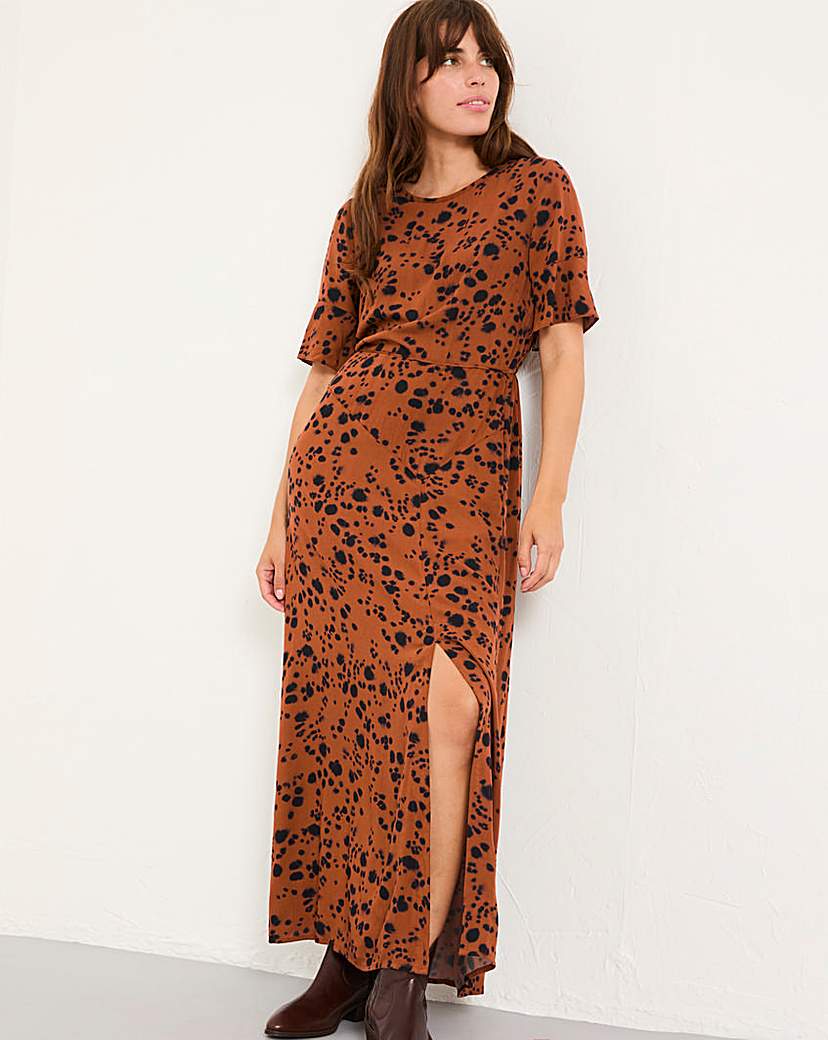 Fatface Winona Animal Midi Dress Brown FatFace …
