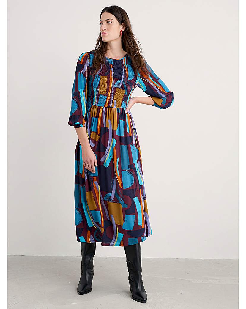 Seasalt Women's Blue Multi-Coloured Cornwall Meadowsweet Dress Size 20