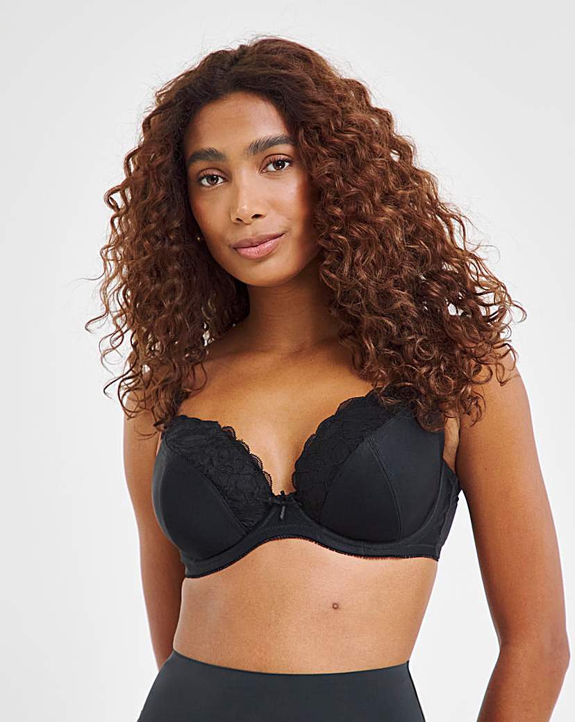 Ivy Lace Plunge Black Bra