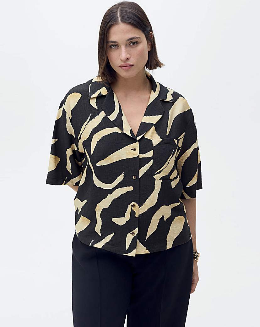 Mango Printed Short-Sleeved Shirt
