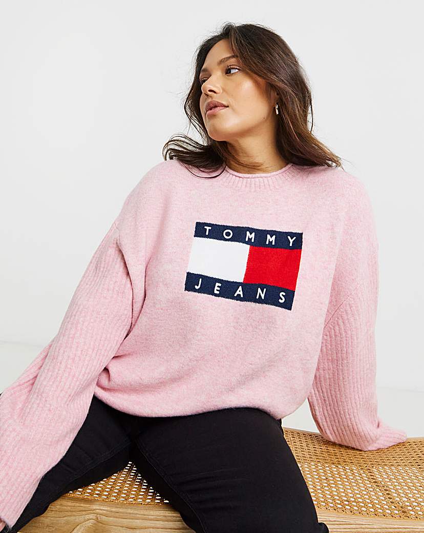 New In - Tommy Jeans Melange Flag Sweater