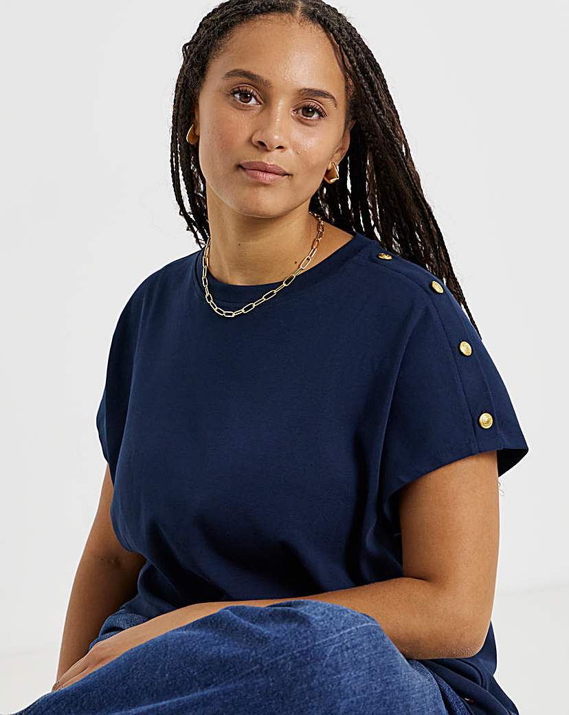 New In - Tommy Hilfiger Gold Button T-shirt