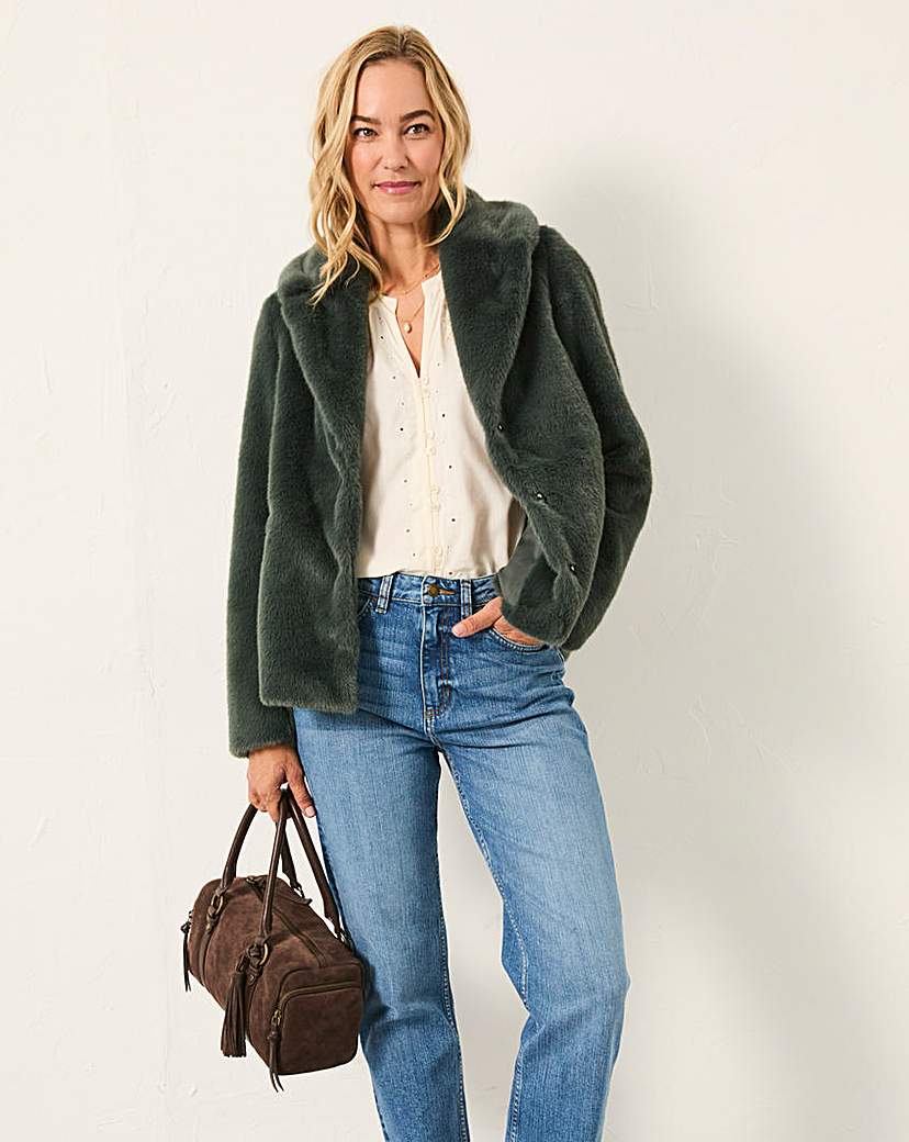 New In - Fatface Short Fur Coat