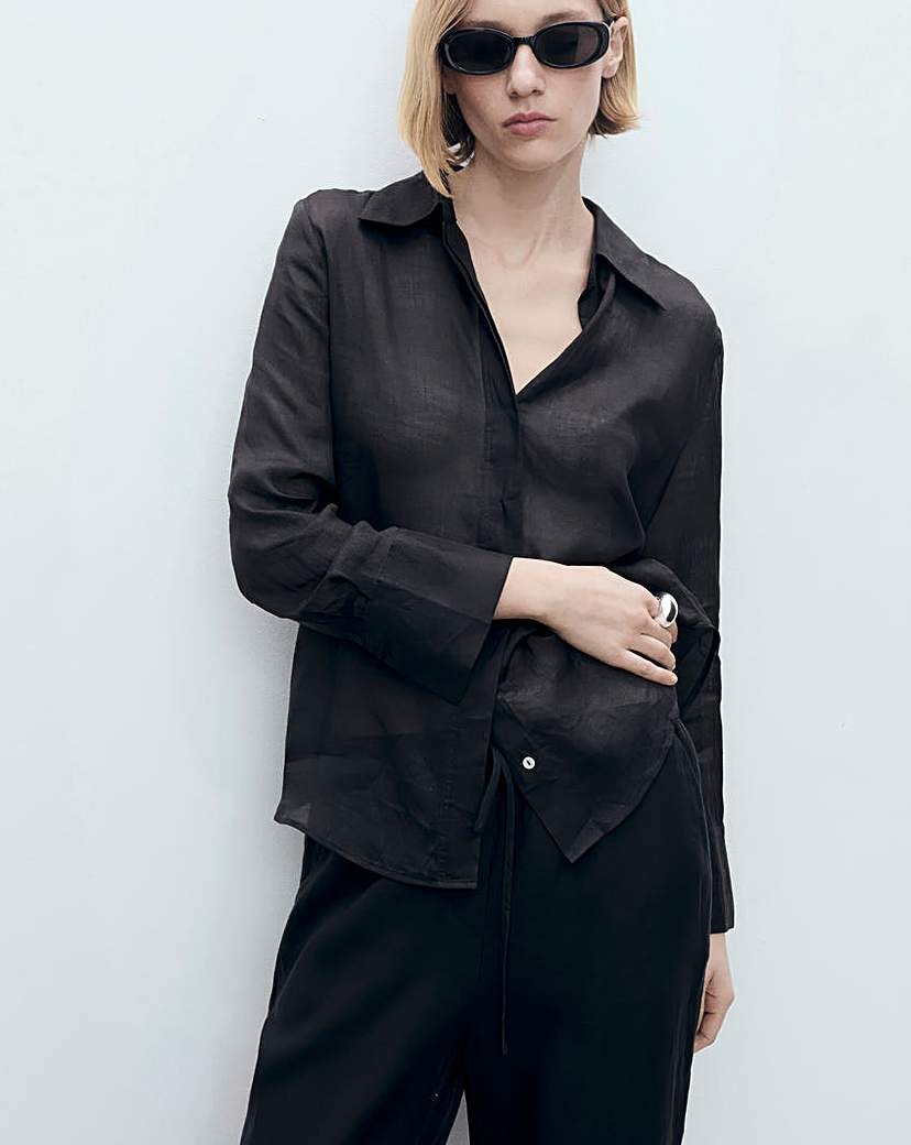 Mango Linen Straight Linen-Blend Trouser