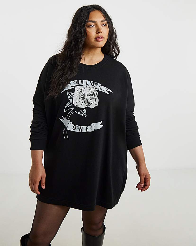 New In - Religion Sweatshirt Graphic Dress