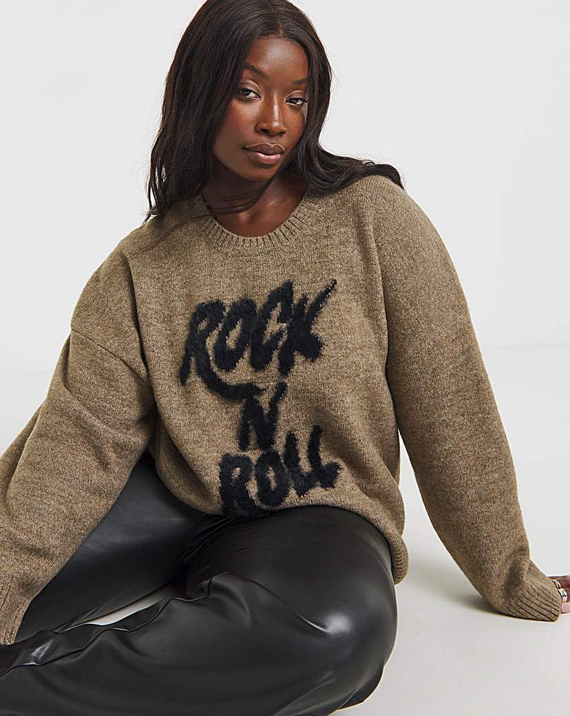 New In - Religion Relaxed Fit Rock N Roll Jumper