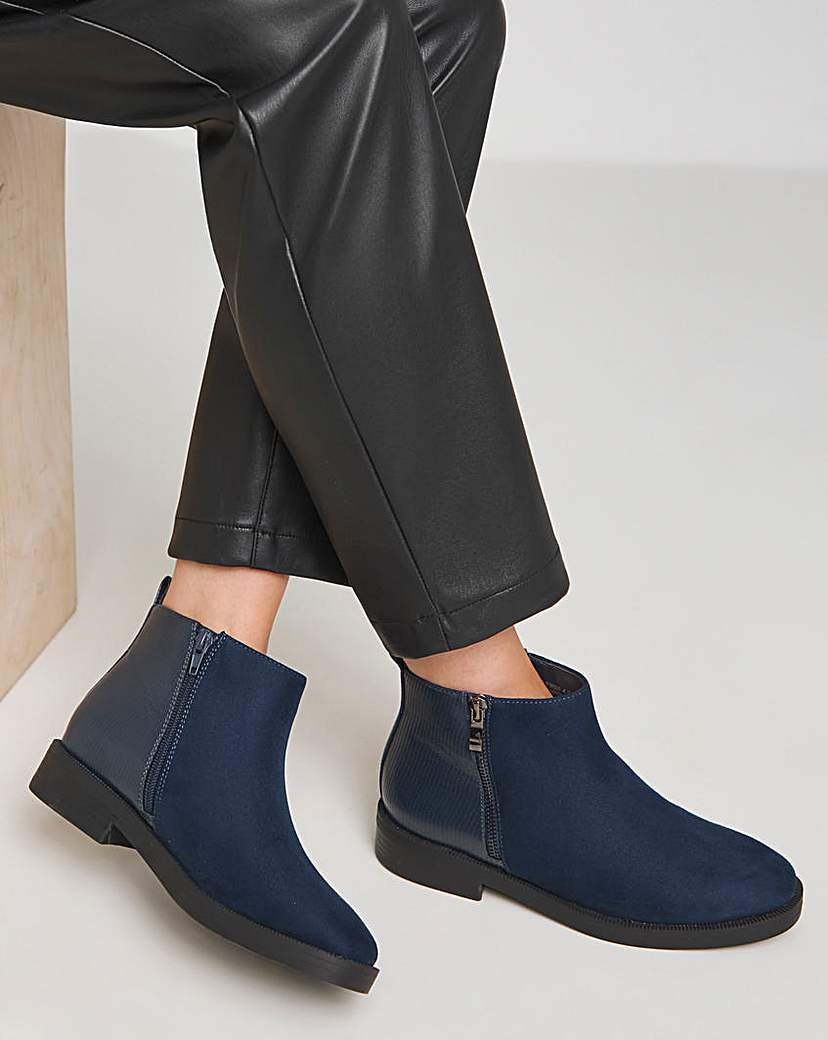 Zip Detail Ankle Boot Extra Wide EEE Fit