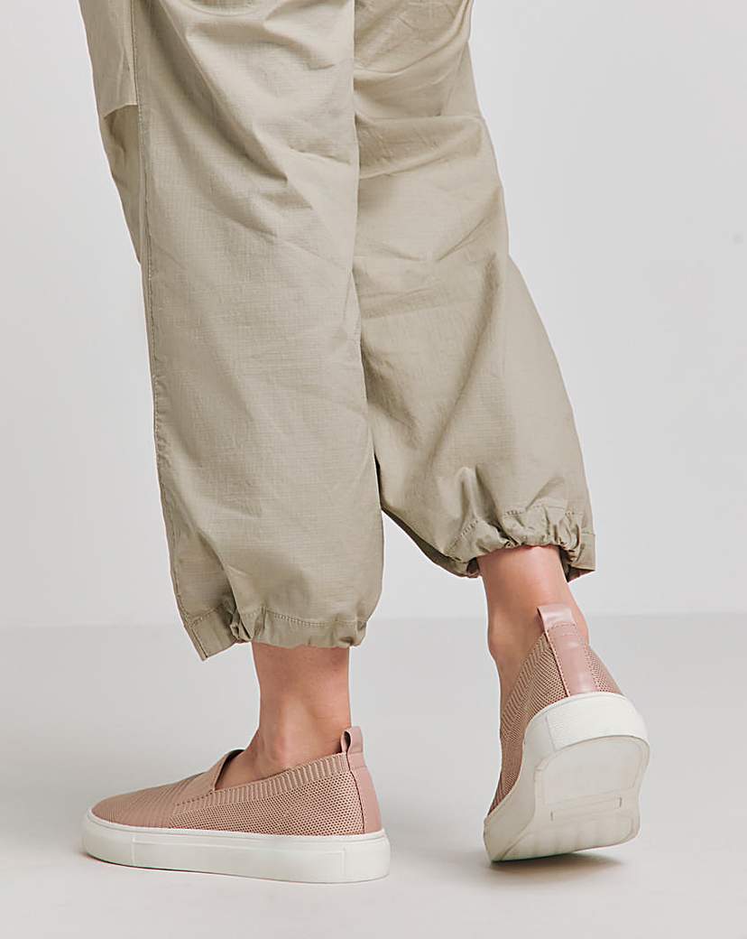Stretch Textile Slip On Trainer Wide Fit