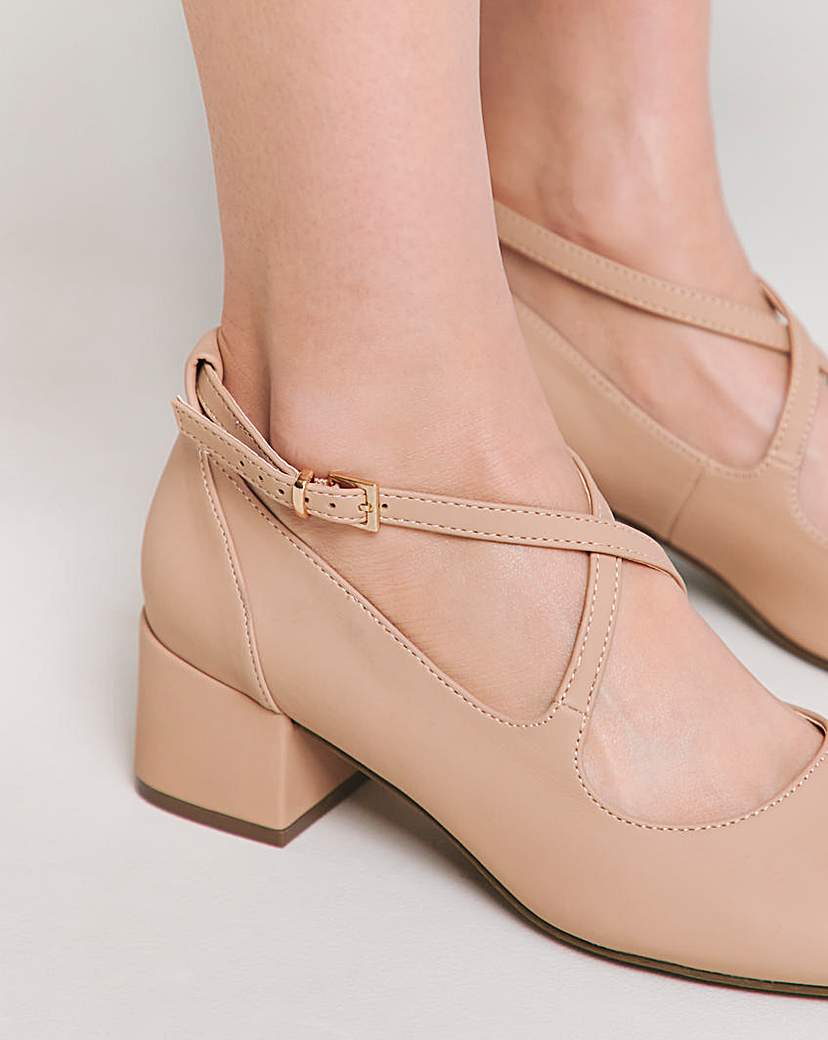 Cross Strap Mary Jane Ex Wide Fit