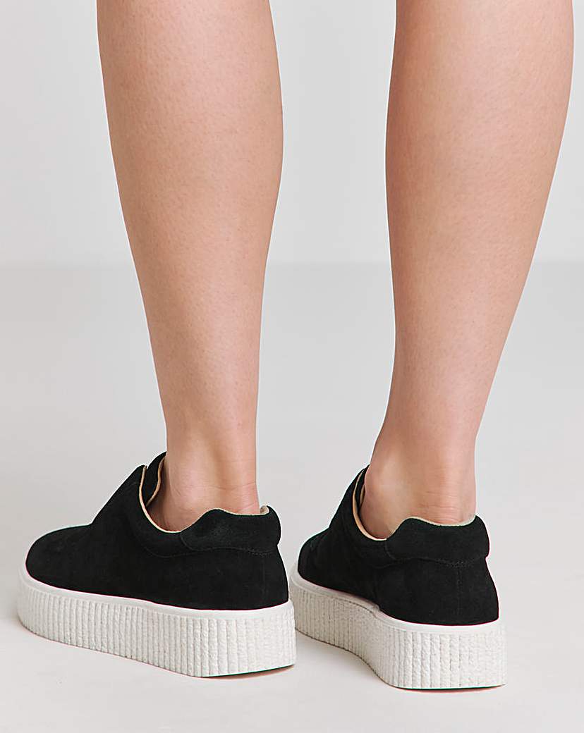 Leather Slip on Trainer Ex Wide Fit