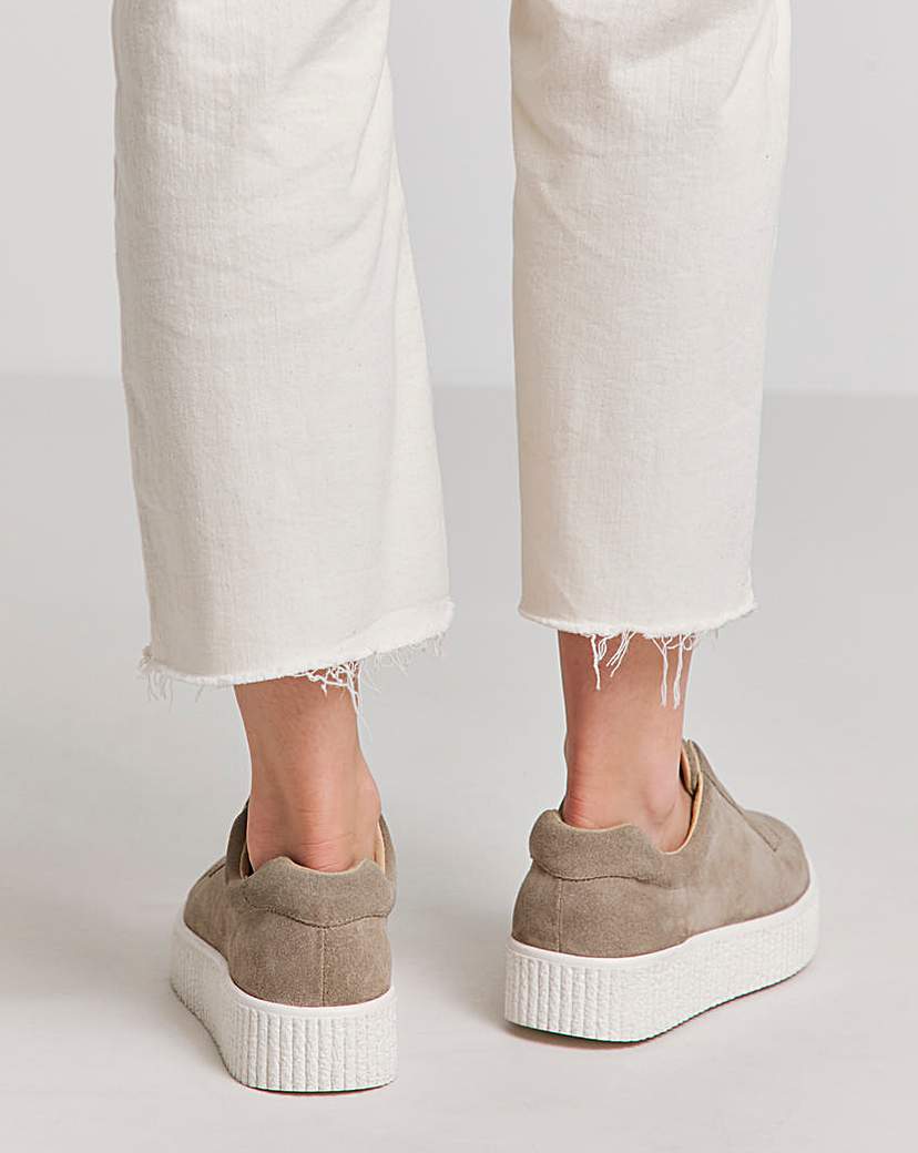 Leather Slip on Chunky Trainer Wide Fit