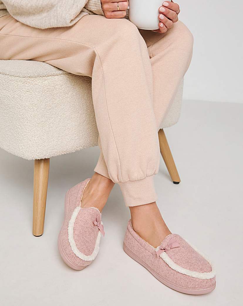 Ballet Slipper With Bow Ex Wide Fit