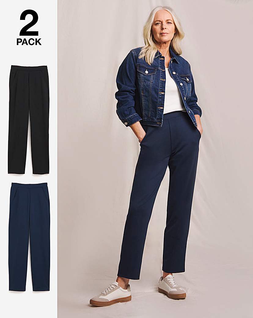 Slimma 2 Pack Pull On Trousers Short