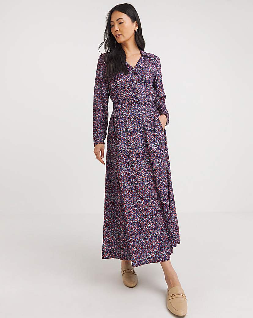 Julipa Shirred Waist Shirt Dress