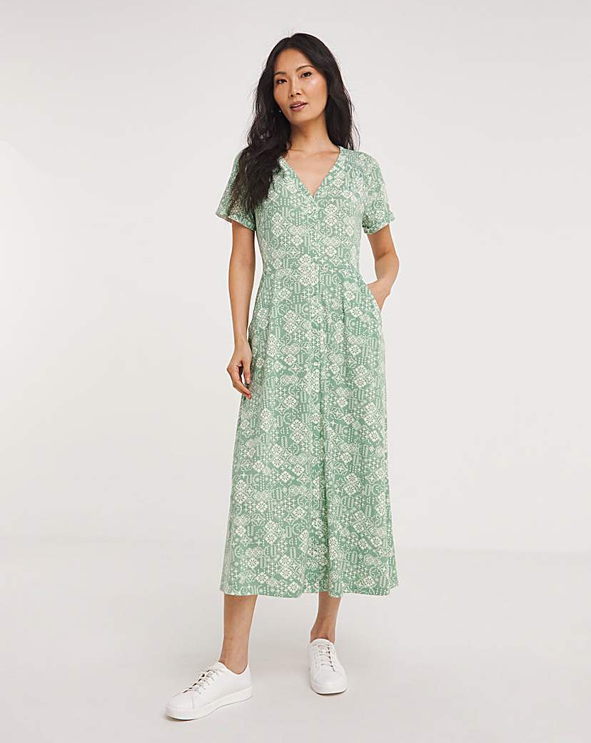 Julipa Shirred Shoulder Midi Dress