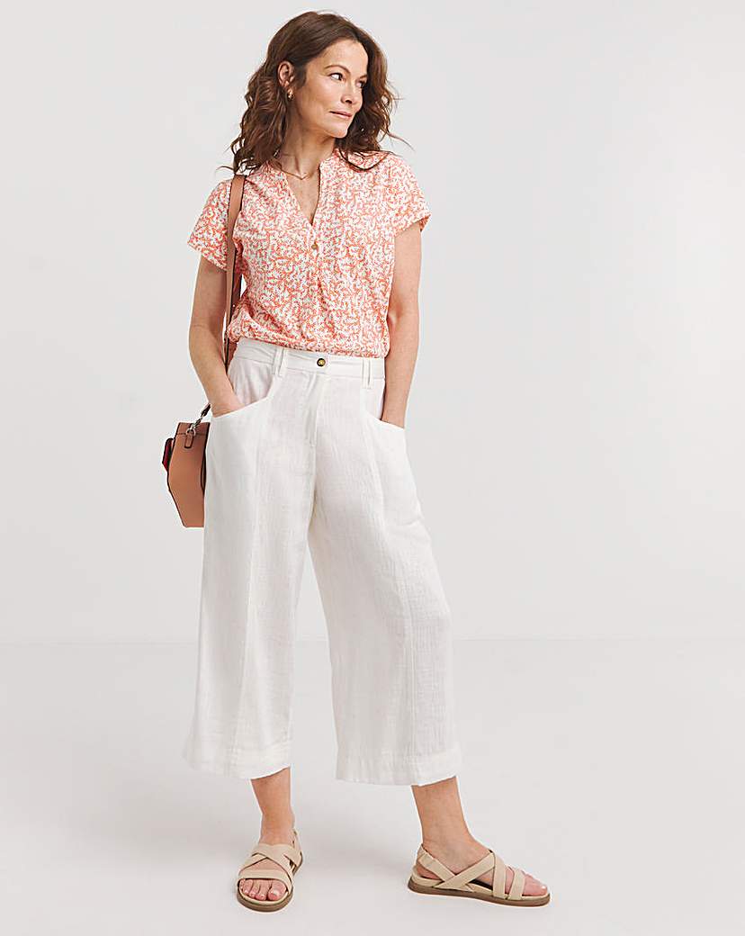 Julipa Linen Mix Crop Trouser