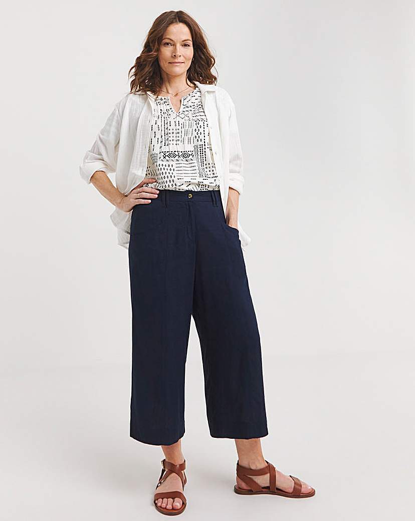 Julipa Linen Mix Crop Trouser