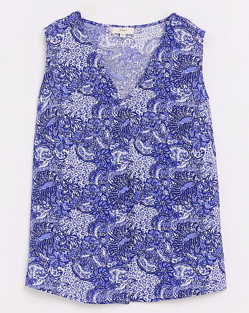 Julipa Blue Crinkle Printed Vest