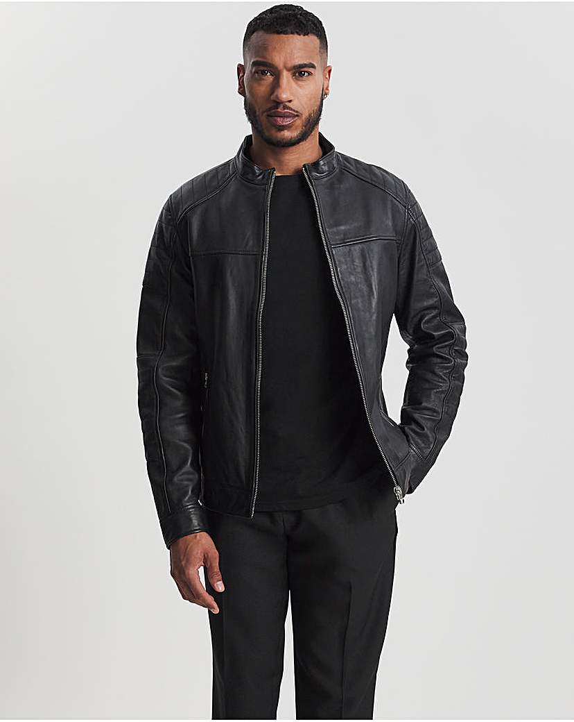 Black Leather Racer Jacket