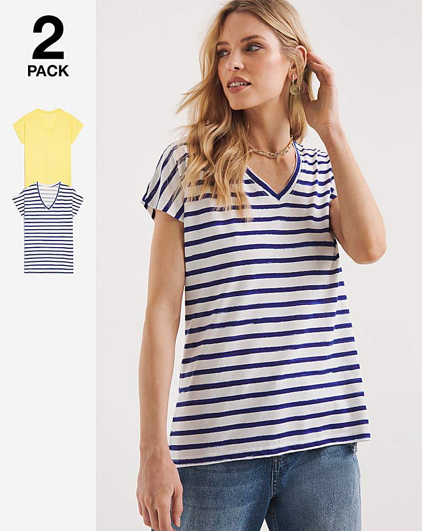 2 Pack Short Sleeve Slouch T-Shirts