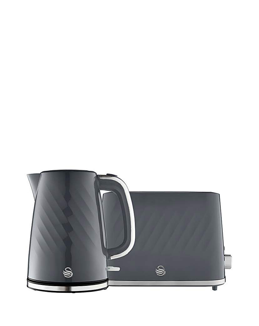 Swan Windsor Kettle and Toaster Grey