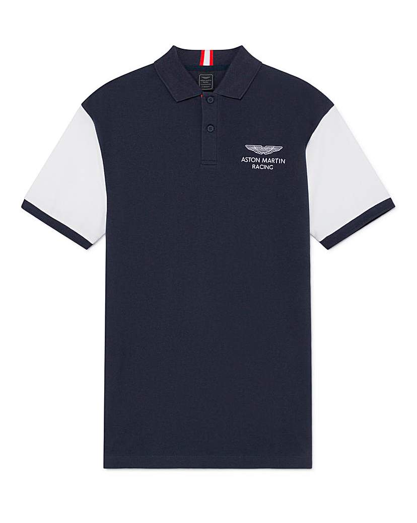 Image of Hackett AMR Constrat Sleeve Polo