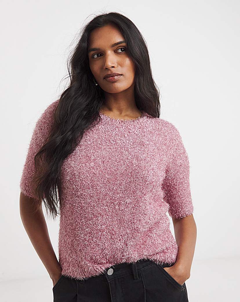 New In - Simply Be Tinsel Short Sleeve Jumper