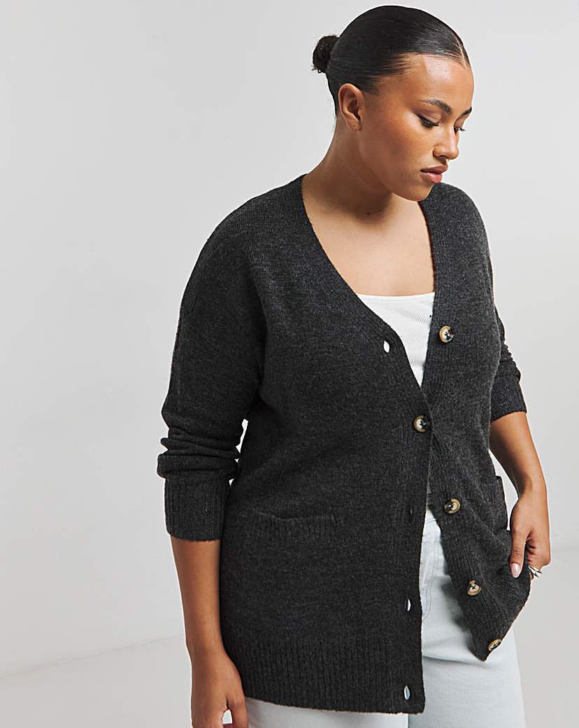 Charcoal Boyfriend Cardigan - Charcoal