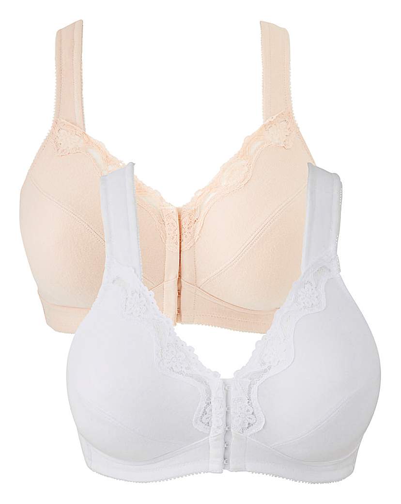 Image of 2Pack Sarah FrontFastening Wht/Blsh Bras