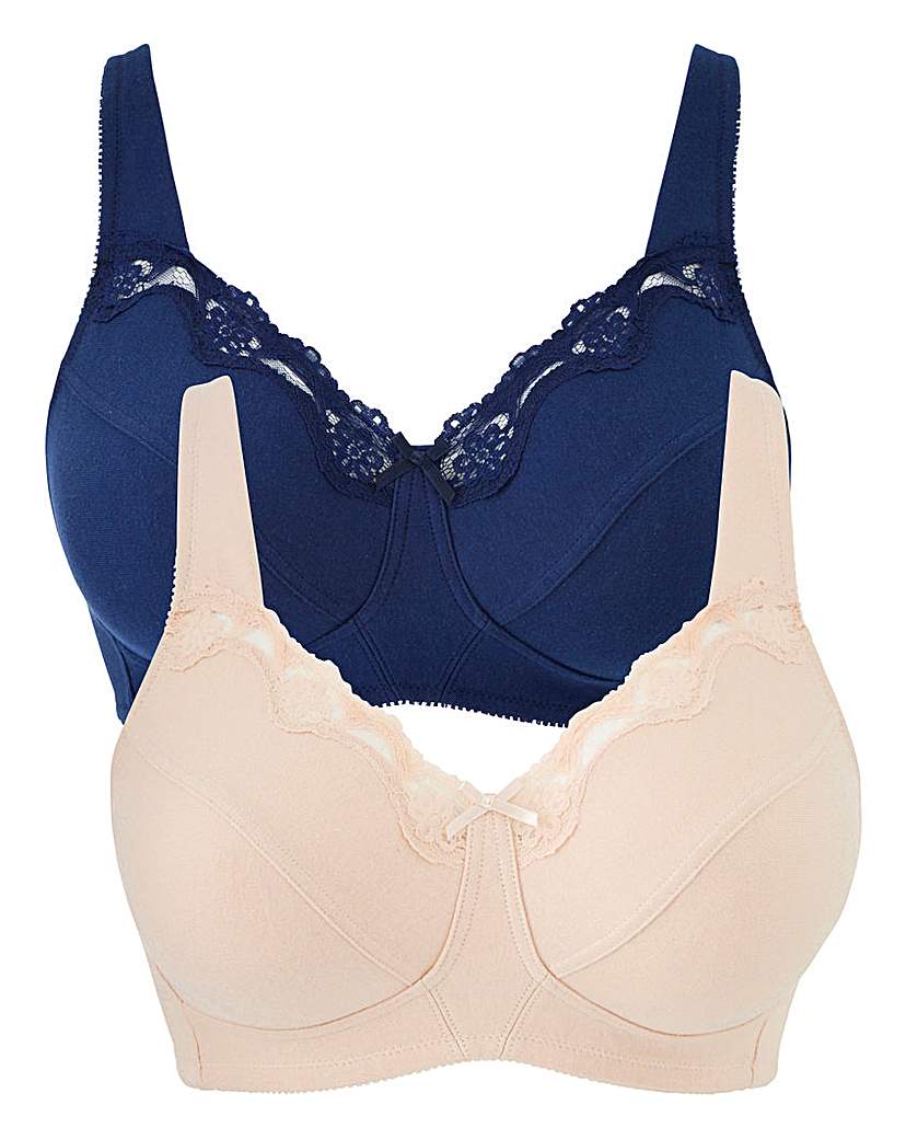 Image of 2Pack Sarah Non Wired Navy/Blush Bras