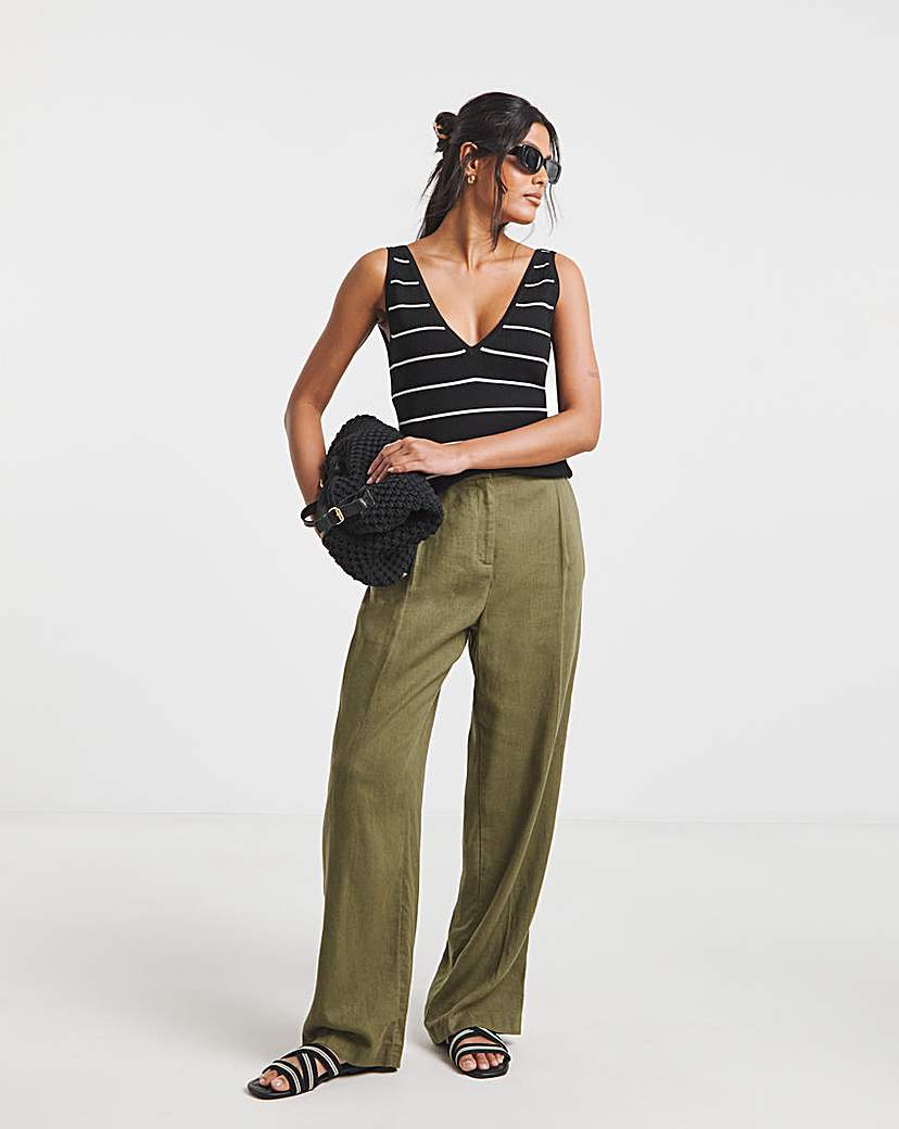 V Neck Ribbed Knit Vest