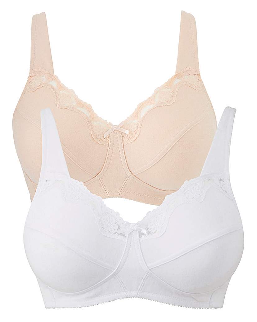 Image of 2Pack Sarah Non Wired White/Blush Bras