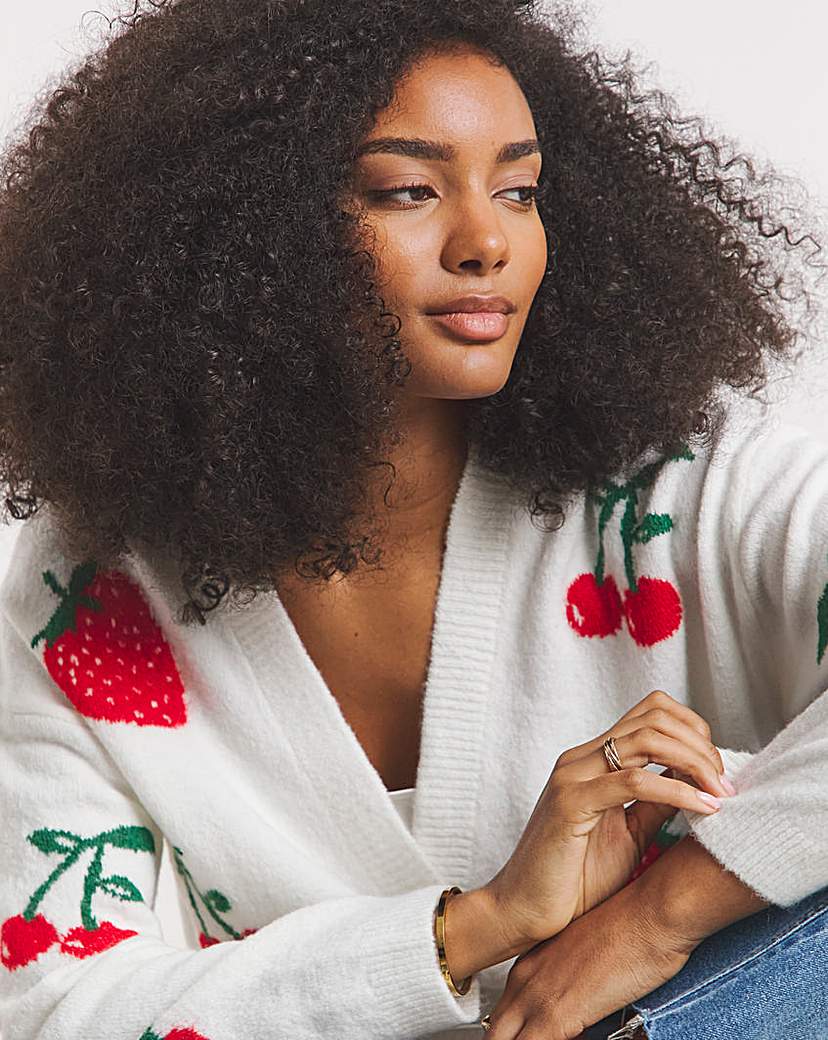 Strawberry Cherry Boyfriend Cardigan