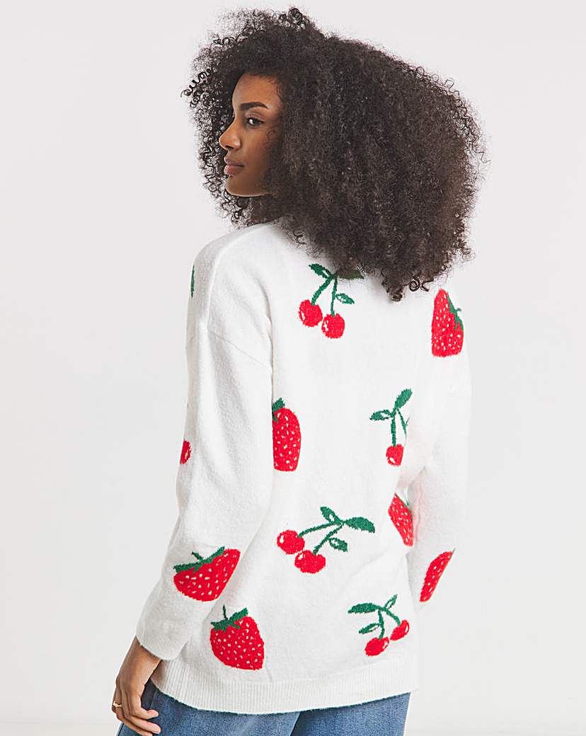 Strawberry Cherry Boyfriend Cardigan