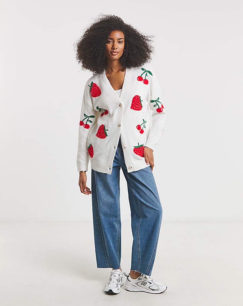 Strawberry Cherry Boyfriend Cardigan