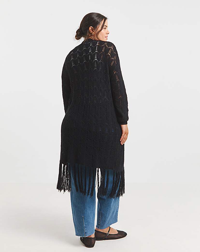 Black Fringe Cardigan
