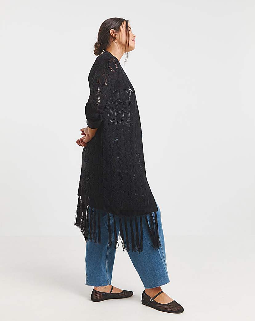 Black Fringe Cardigan