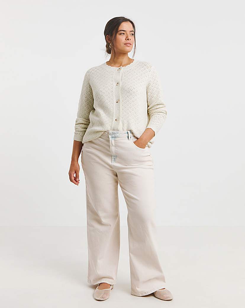 Ivory Sequin Scalloped Cardigan