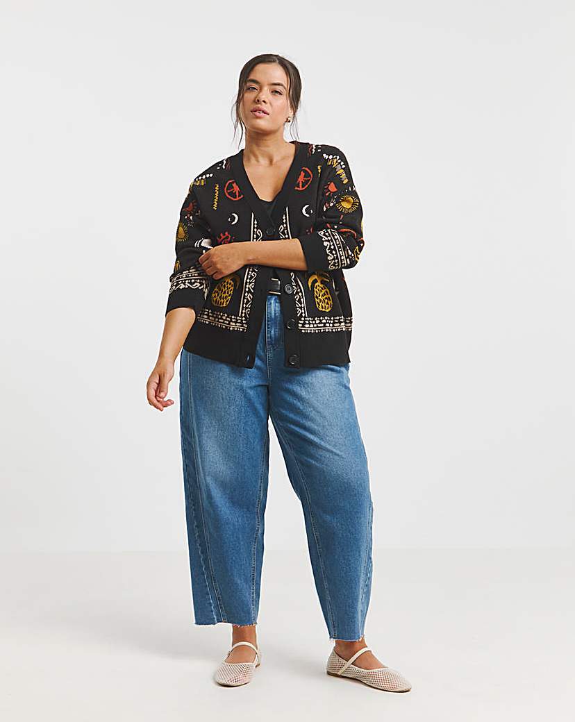 Palm Print Celestial Cardigan