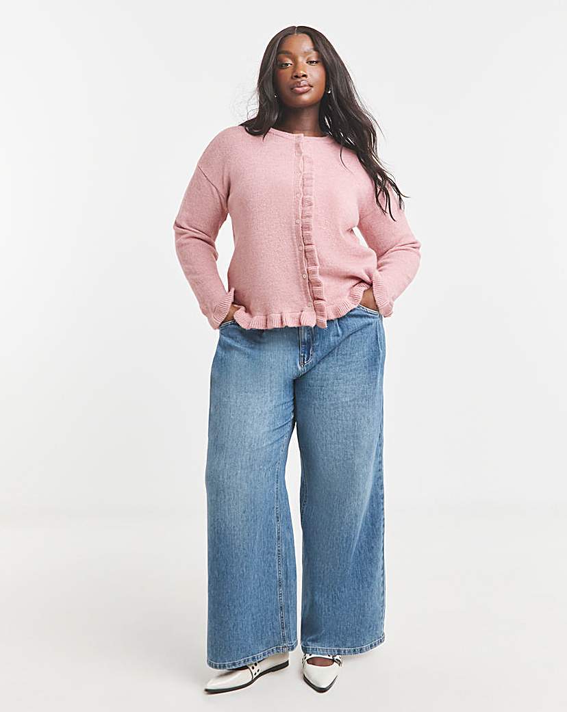 Ruffled Frill Knit Cardigan