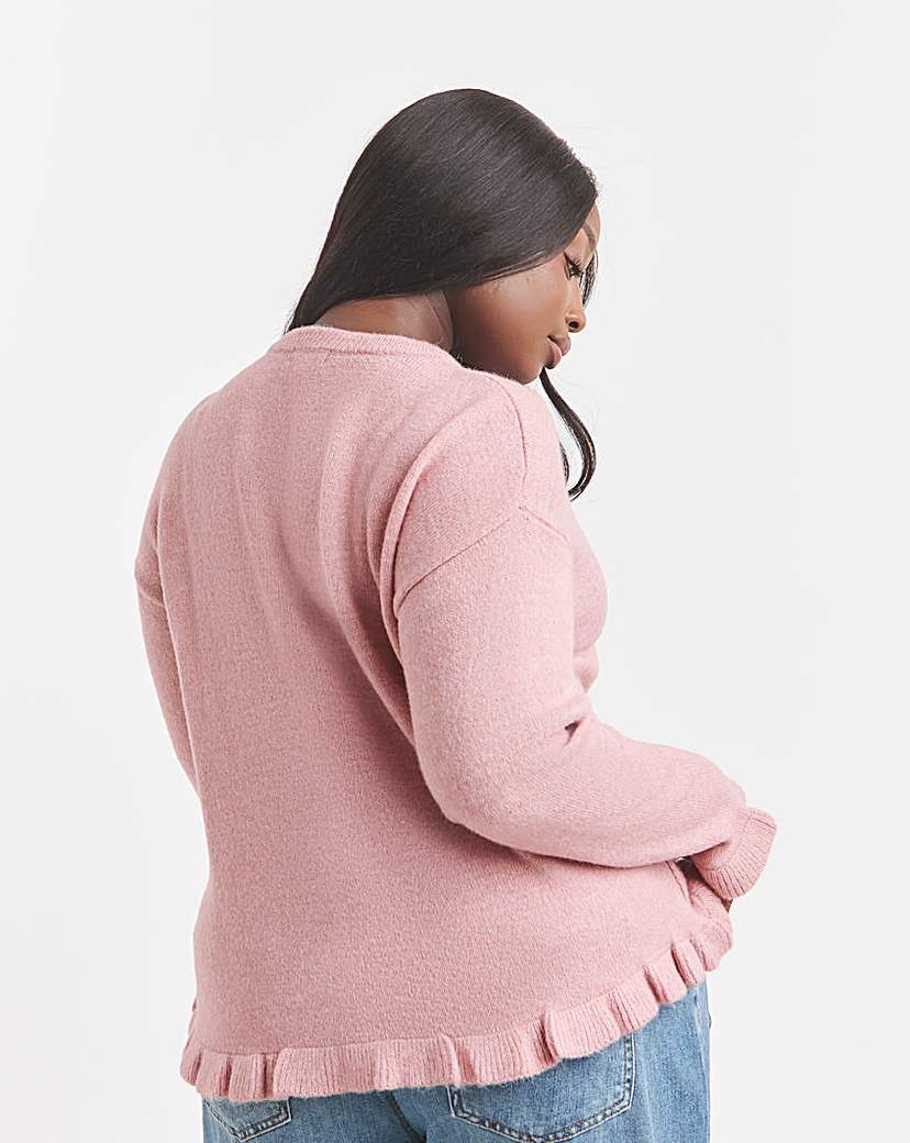 Ruffled Frill Knit Cardigan