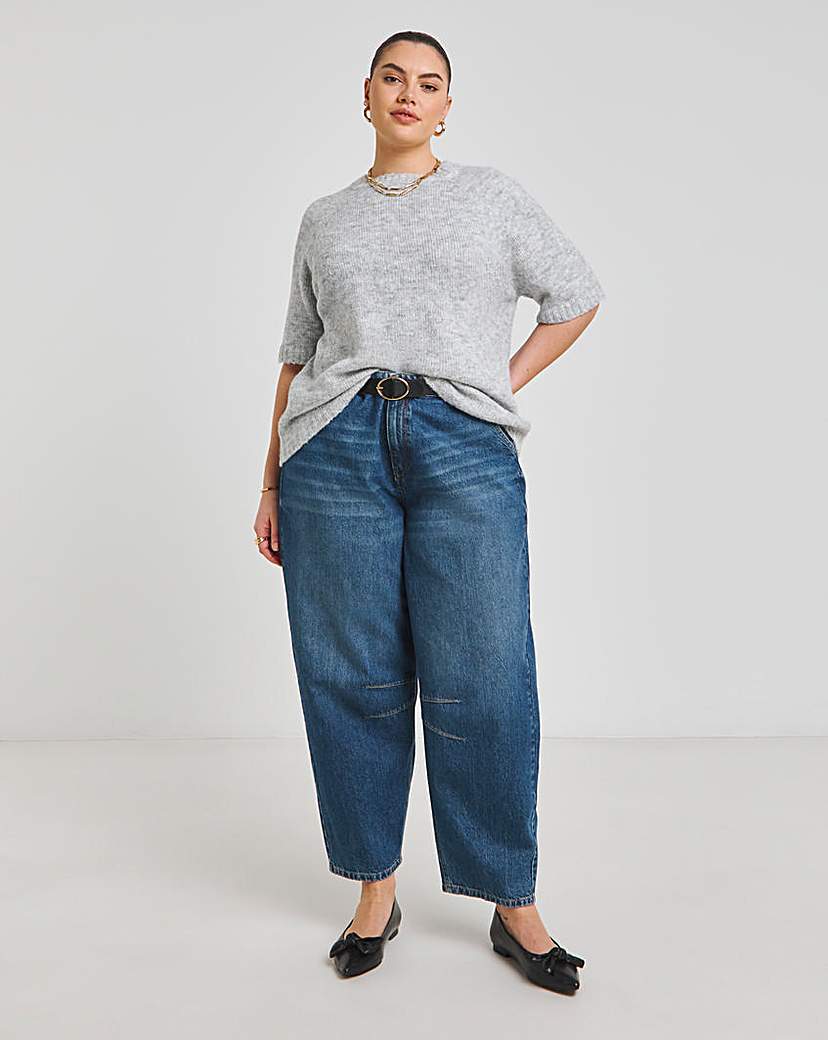 Short Sleeve Boxy Knitted Top