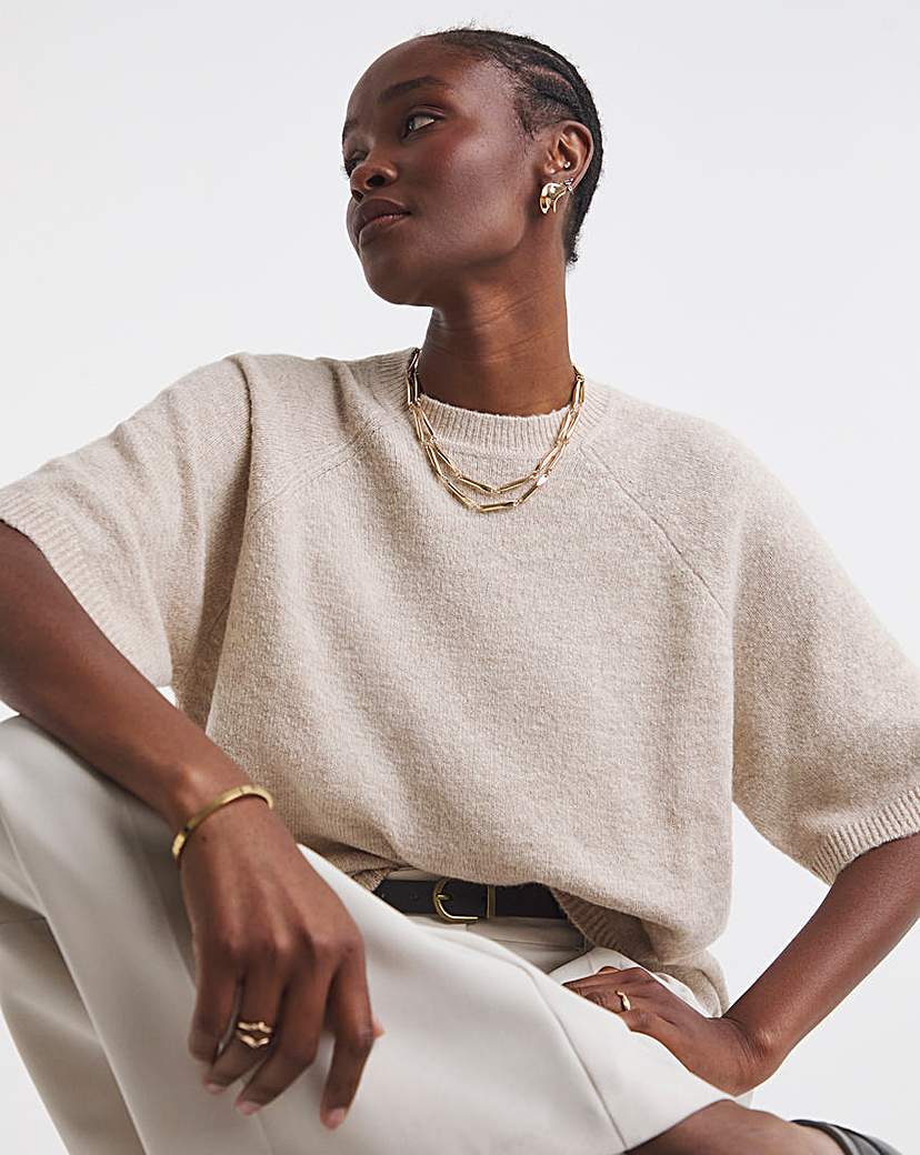 New In - Short Sleeve Boxy Knitted T-Shirt